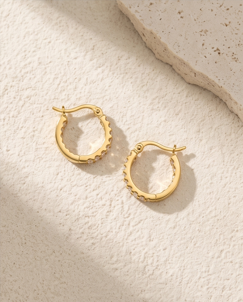 Noble Baguette Hoop Earrings