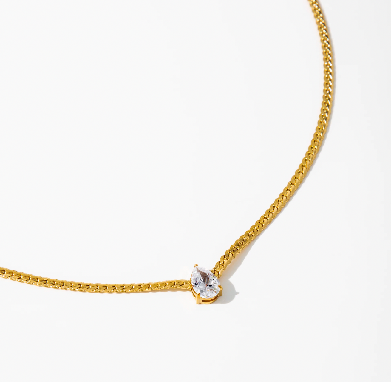 Pear Crystal Necklace