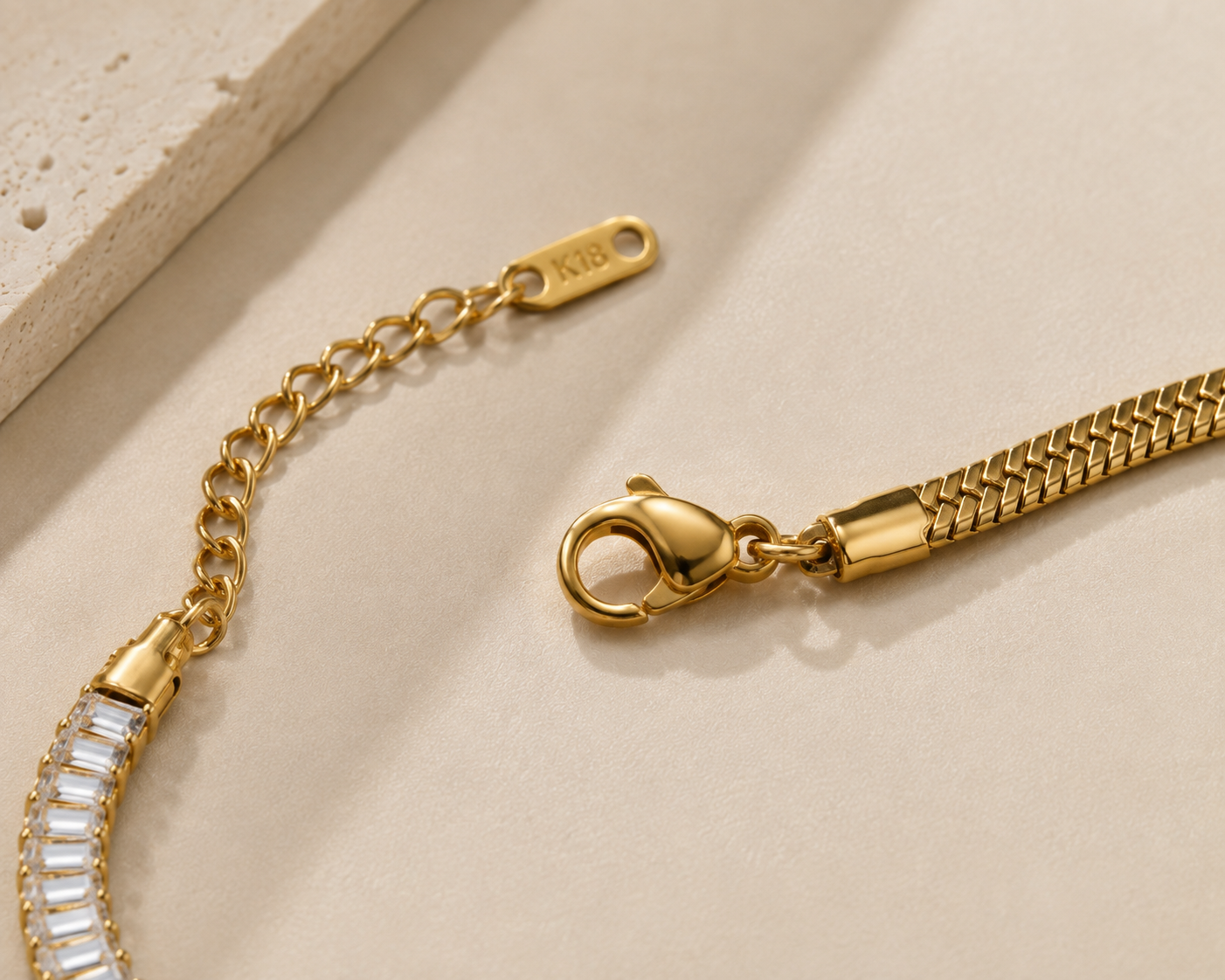 Half Crystal Snake Necklace