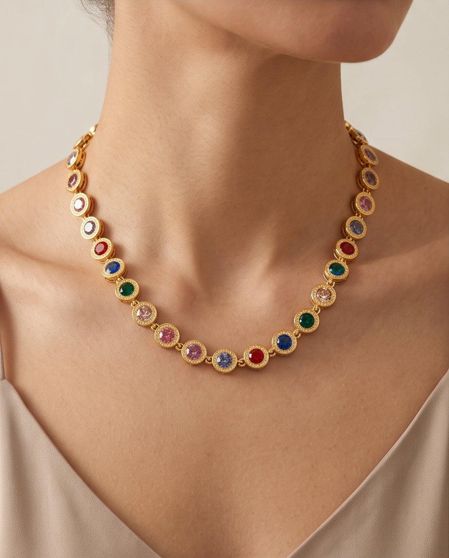 Rainbow Tennis Necklace