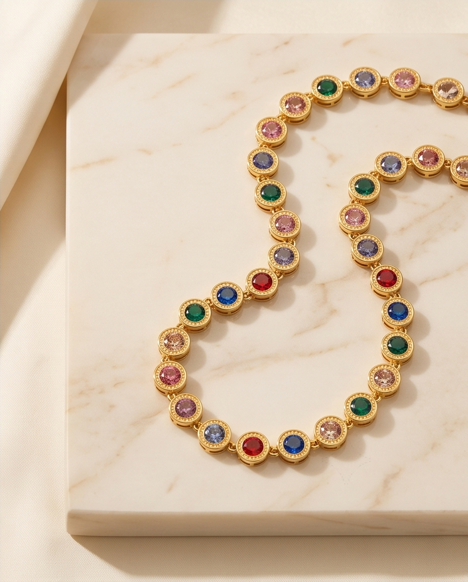 Rainbow Tennis Necklace