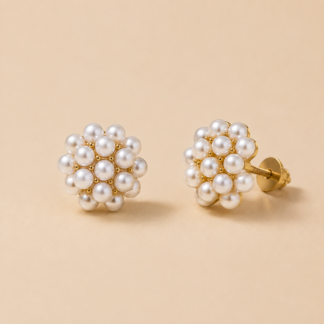 Daisy Pearl Stud Earrings