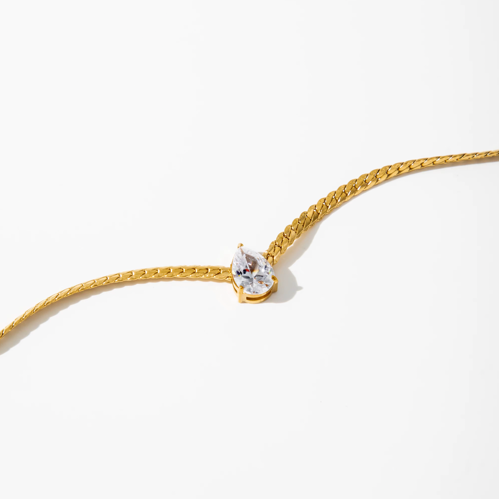 Pear Crystal Necklace