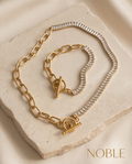 Noble Two Tone Necklace & Bracelet Set