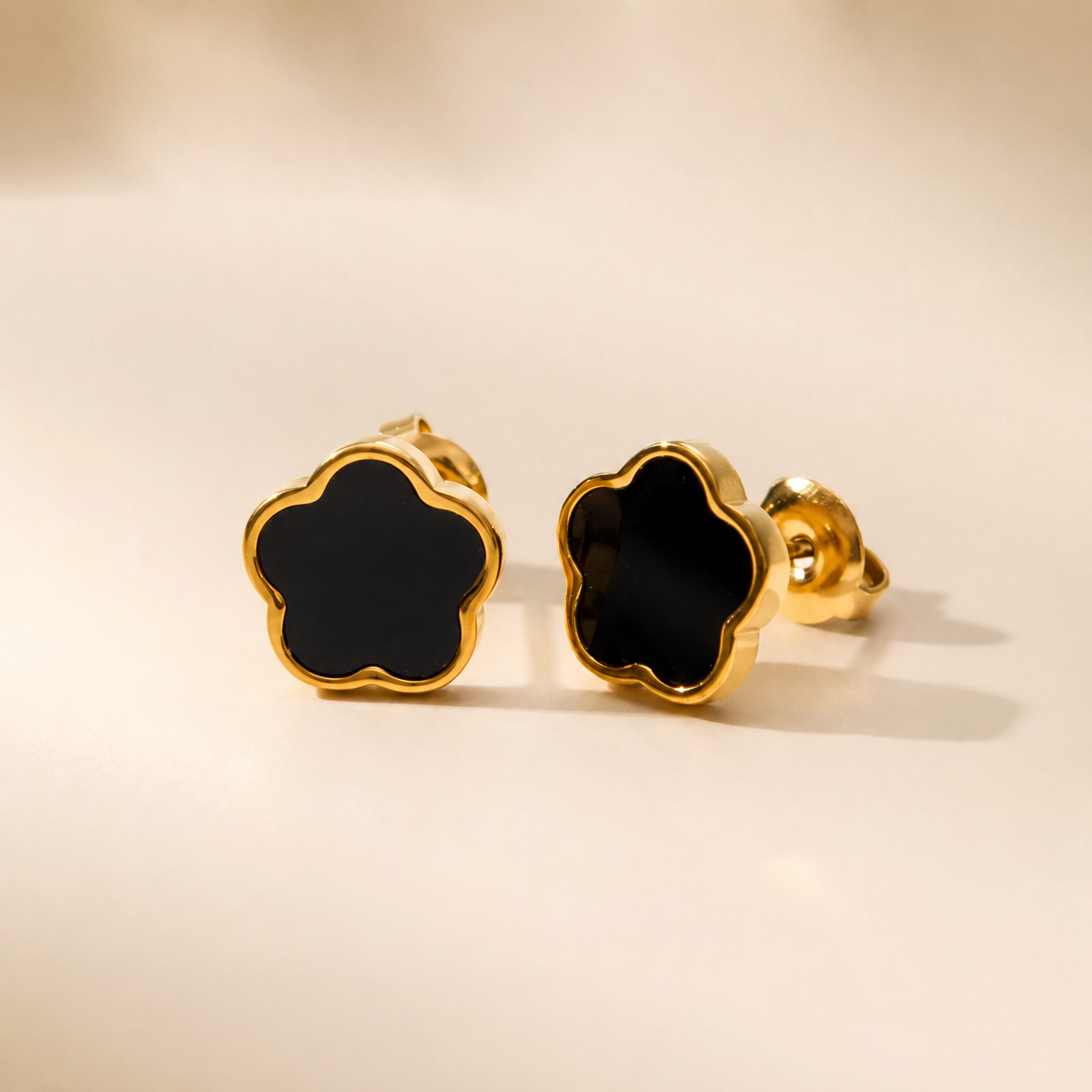 Black Clover Stud Earrings