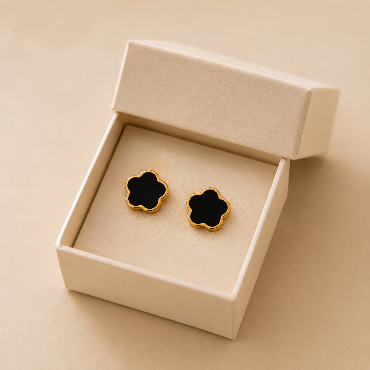 Black Clover Stud Earrings
